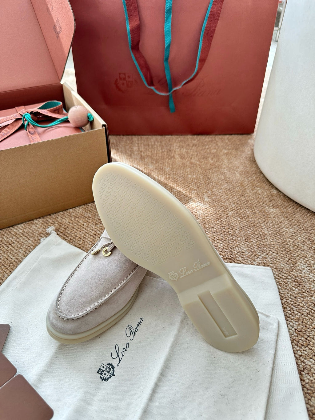 Loro Piana Summer Charms Walk Suede Mules - Off-White