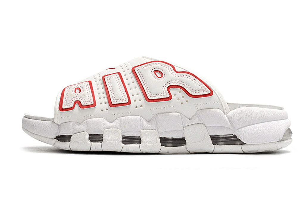 Nike Air More Uptempo Slides White Red FJ7808-100