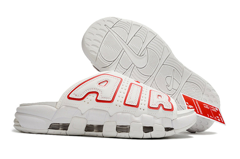 Nike Air More Uptempo Slides White Red FJ7808-100