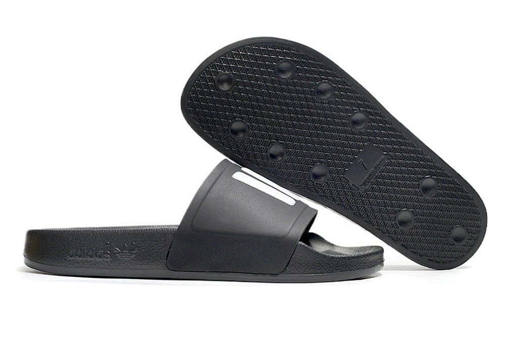 Adidas Originals Adilette Core Black/White 3-Stripes Slide Sandals IF5719