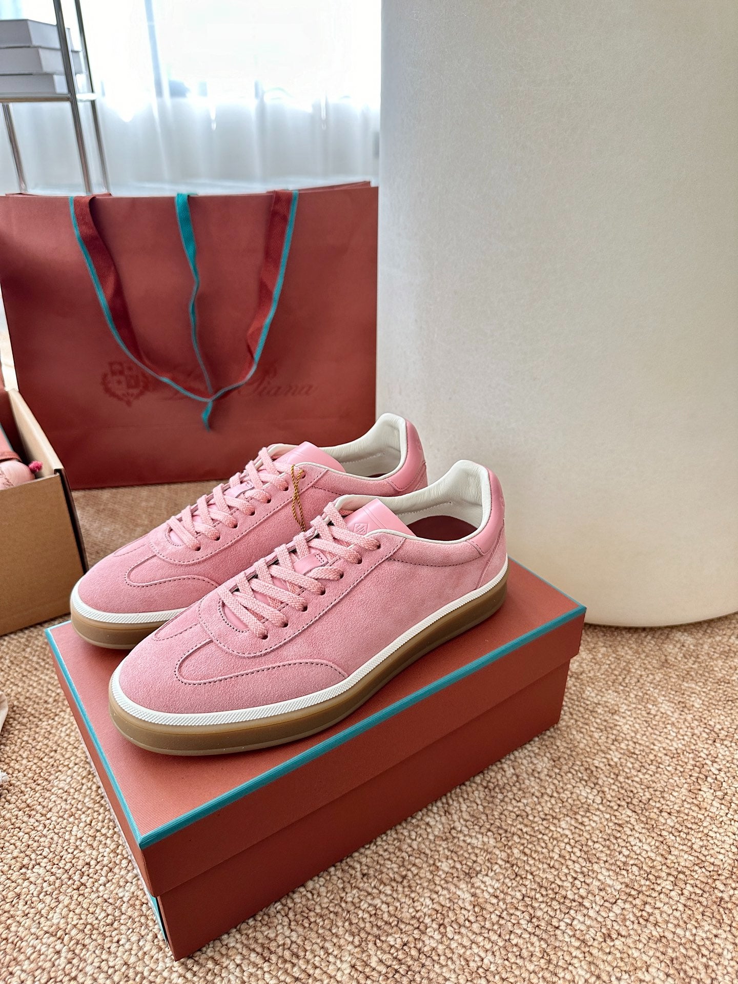 Loro Piana Suede Low-Top Sneakers - Rose Pink