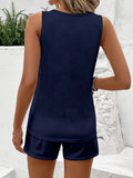 Women's Vest and Solid Color Shorts Set