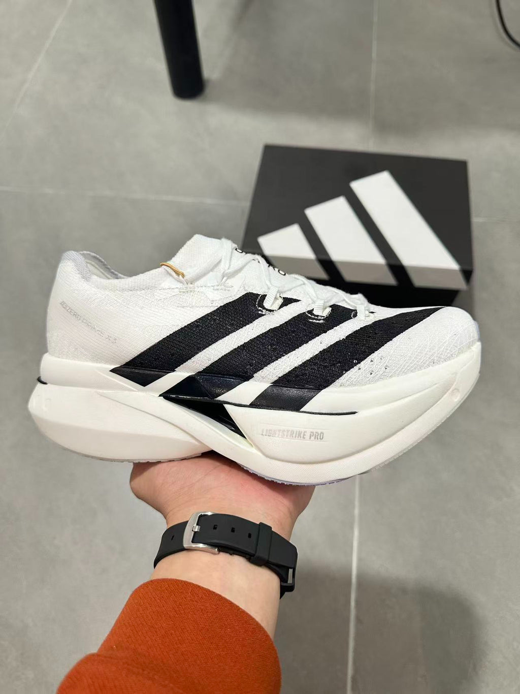 Adidas ADIZERO EVO SL (Cloud White / Core Black colorway