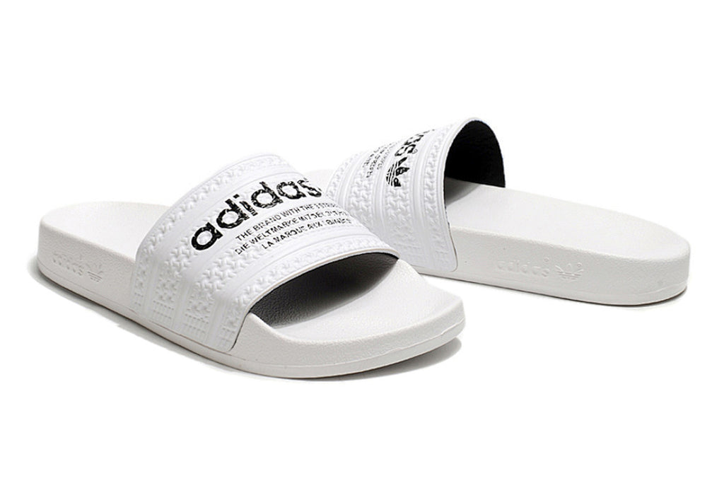 Adidas Originals Adilette White/Black Logo Slide Sandals GX6964