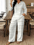 2pcs-Women's Pointed Collar Long Sleeve Pants Set-Pointed Collar Top with Same Color Elastic Waist Straight Leg Pants Solid Color Capable Work Suit Soft Breathable Machine Washable Formal Meeting Daily Outing S-XXL 0227-1