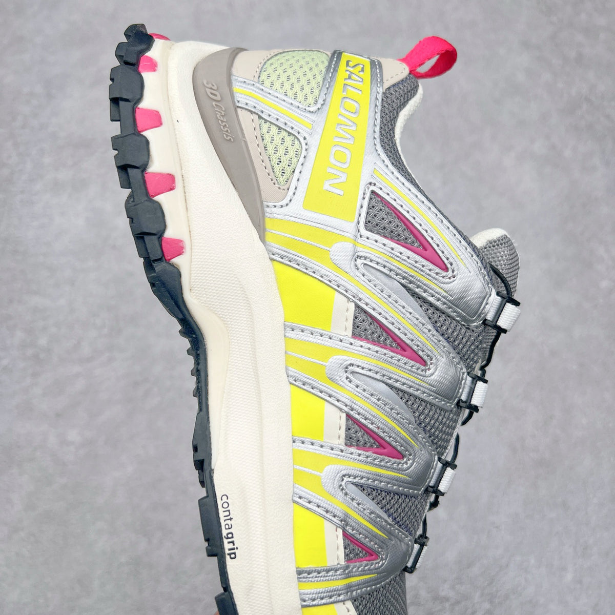 Salomon XA Pro 3D Yellow Silver Pink Men Women Outdoor Shoes