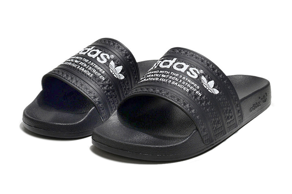 Adidas Originals Adilette Core Black/White Logo Slide Sandals GX6965