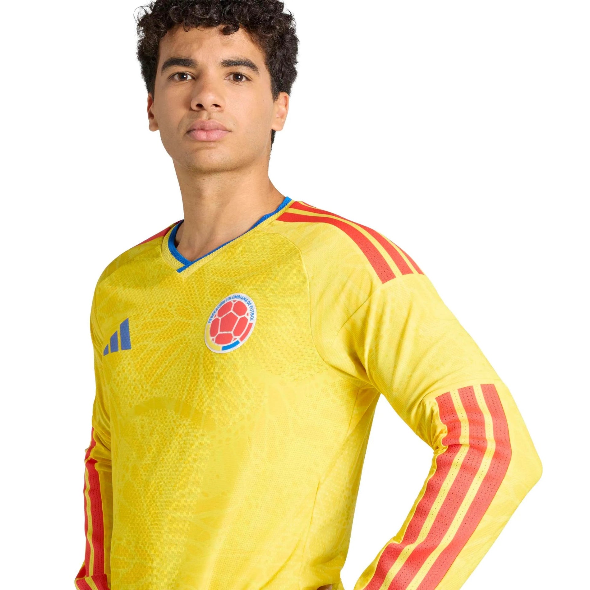 adidas 2026 Colombia Men's Authentic Home Long-Sleeve Soccer Jersey