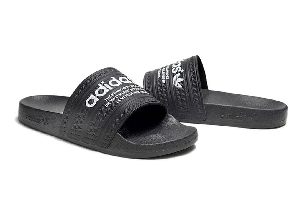 Adidas Originals Adilette Core Black/White Logo Slide Sandals GX6965