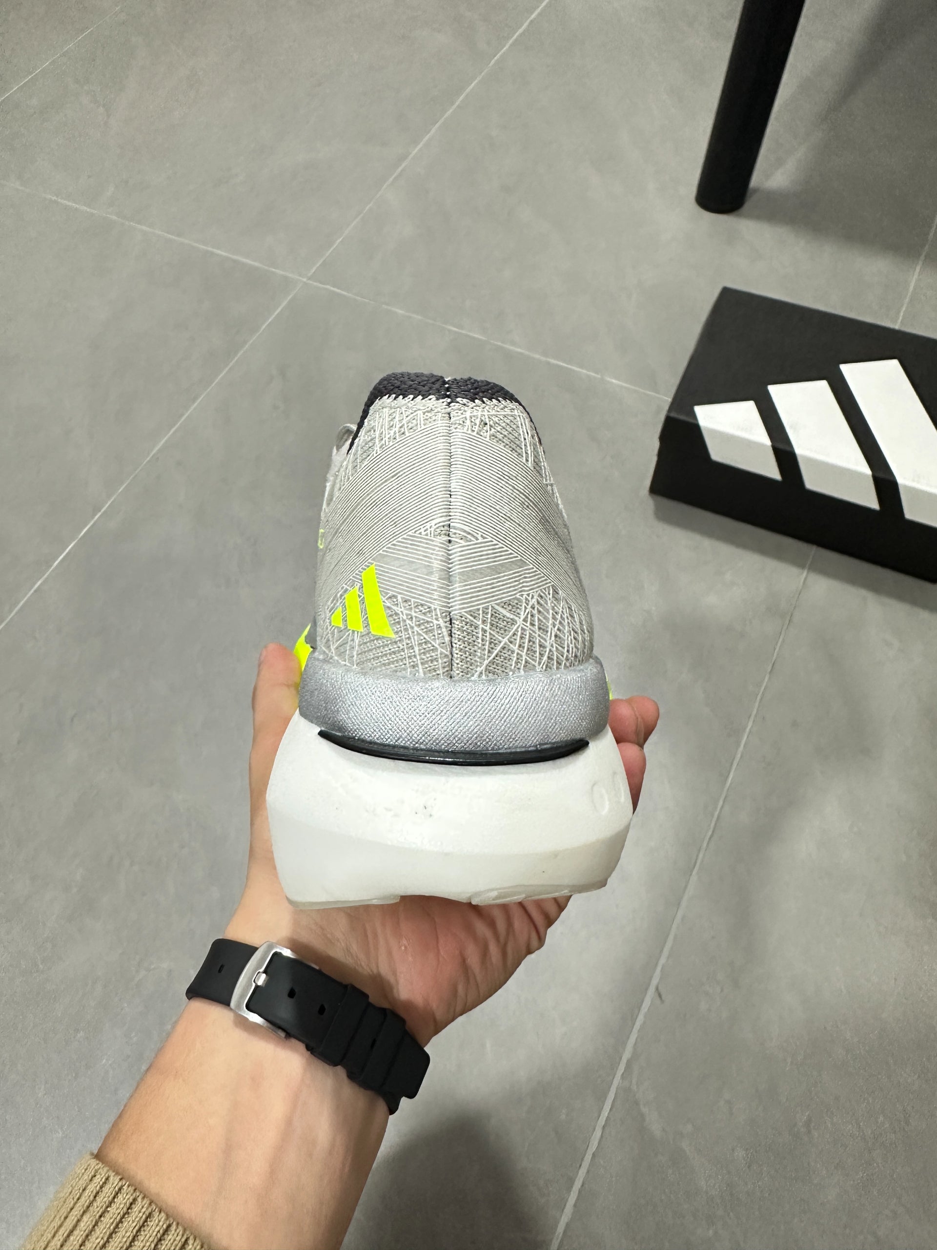Adidas ADIZERO ADIOS PRO 4 (Grey / Black / Volt colorway)