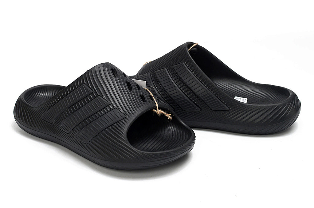 Adidas Purechill All-Black Open-Toe Recovery Slides IF6765