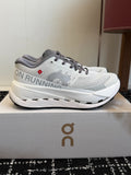 Cloudmonster White Grey Cushioned Running Shoes Unisex Monster Chunky Sole Athletic Trainers