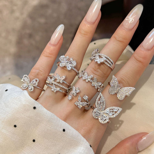 Butterfly Silver Ring Collection