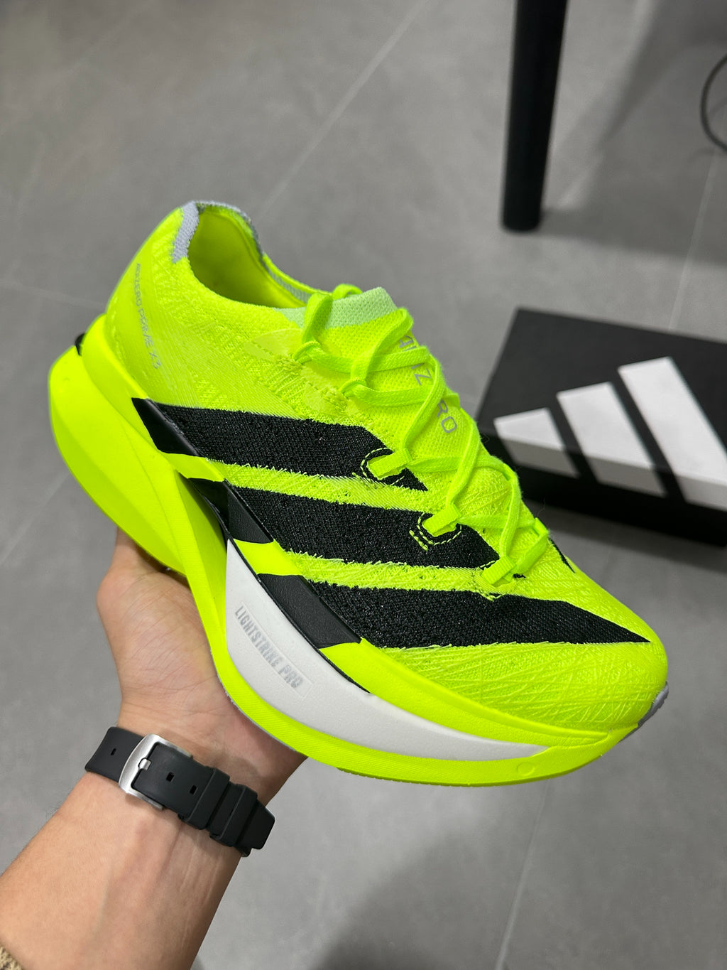 Adidas ADIZERO ADIOS PRO 4 (Solar Yellow / Black colorway)