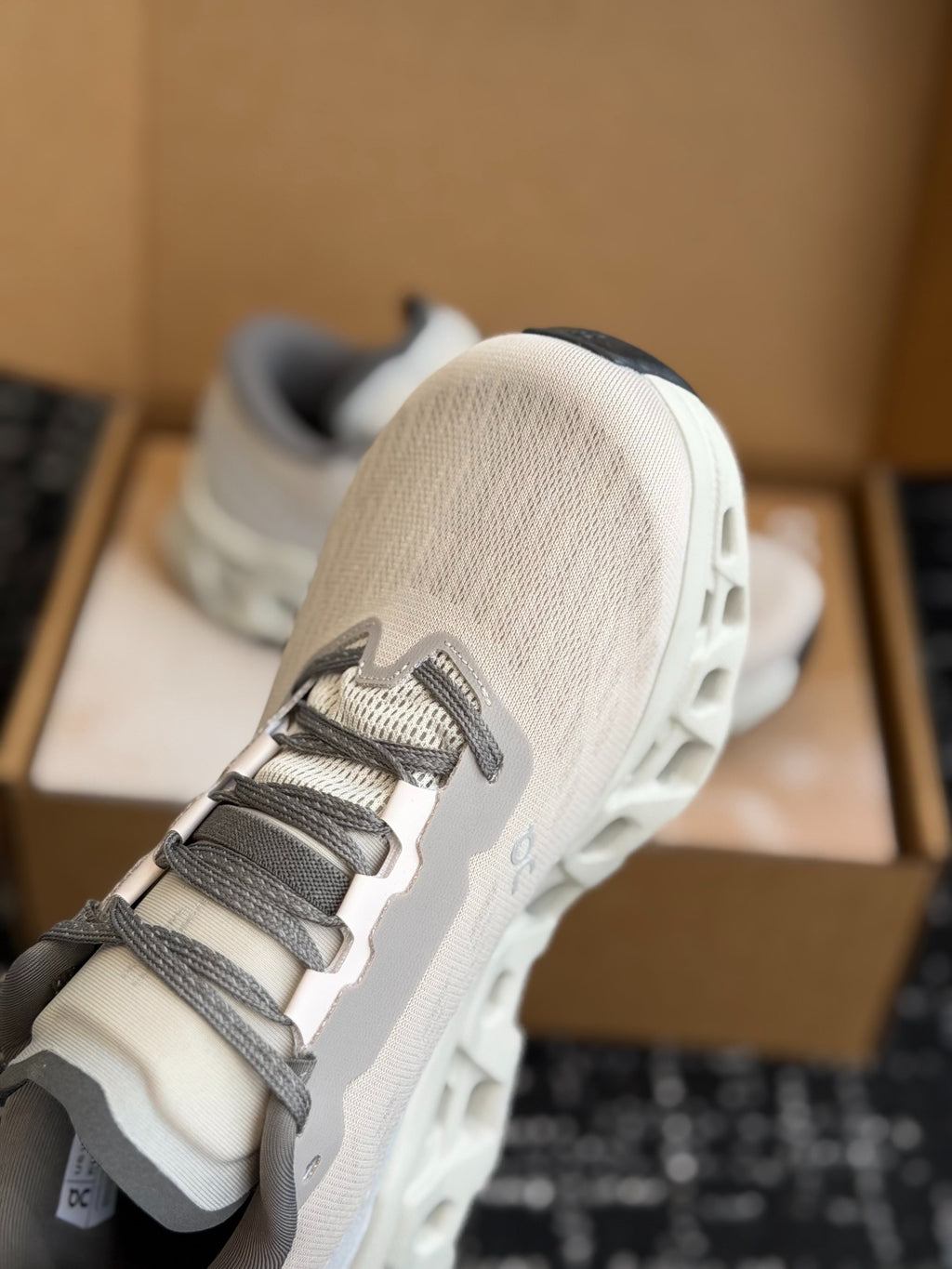 On Cloudmonster 3 Cushioned Road Running Sneakers Grey White