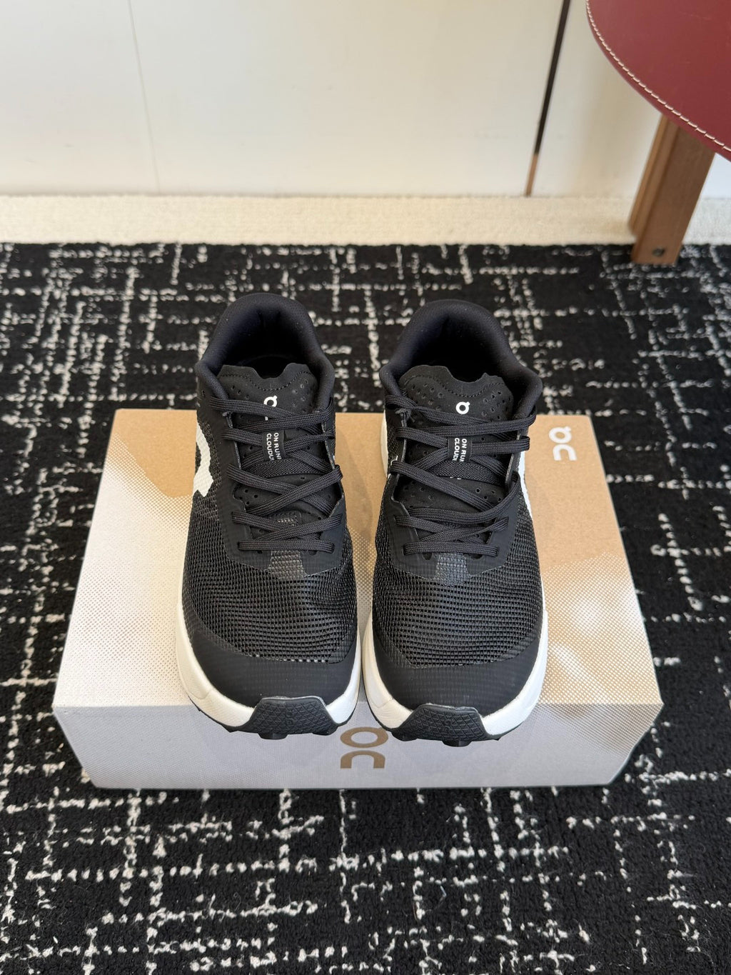 Cloudmonster Black White Contrast Cushioned Running Shoes Unisex Monster Chunky Sole Athletic Trainers