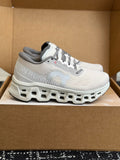 On Cloudmonster 3 Cushioned Road Running Sneakers Grey White