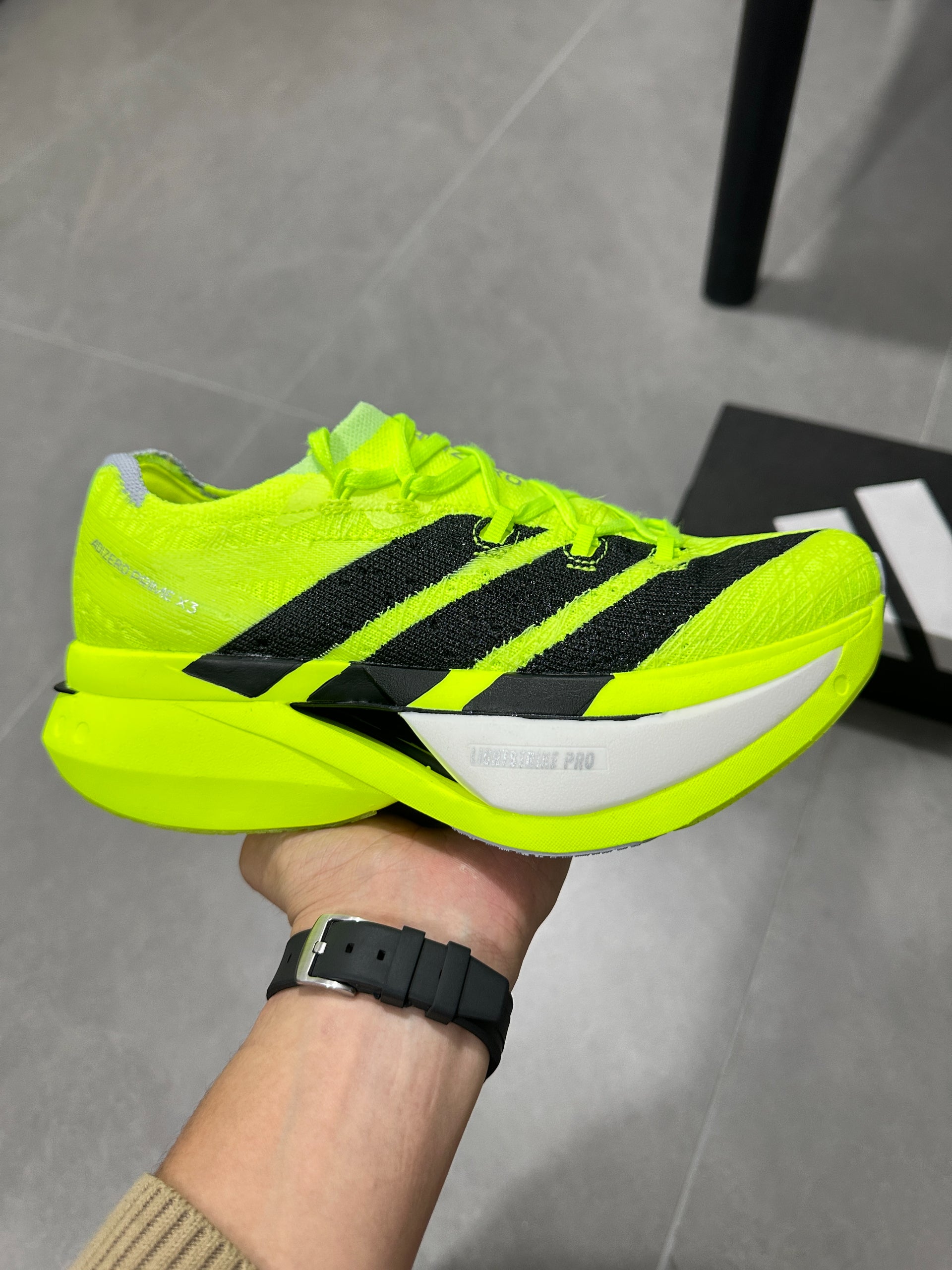 Adidas ADIZERO ADIOS PRO 4 (Solar Yellow / Black colorway)