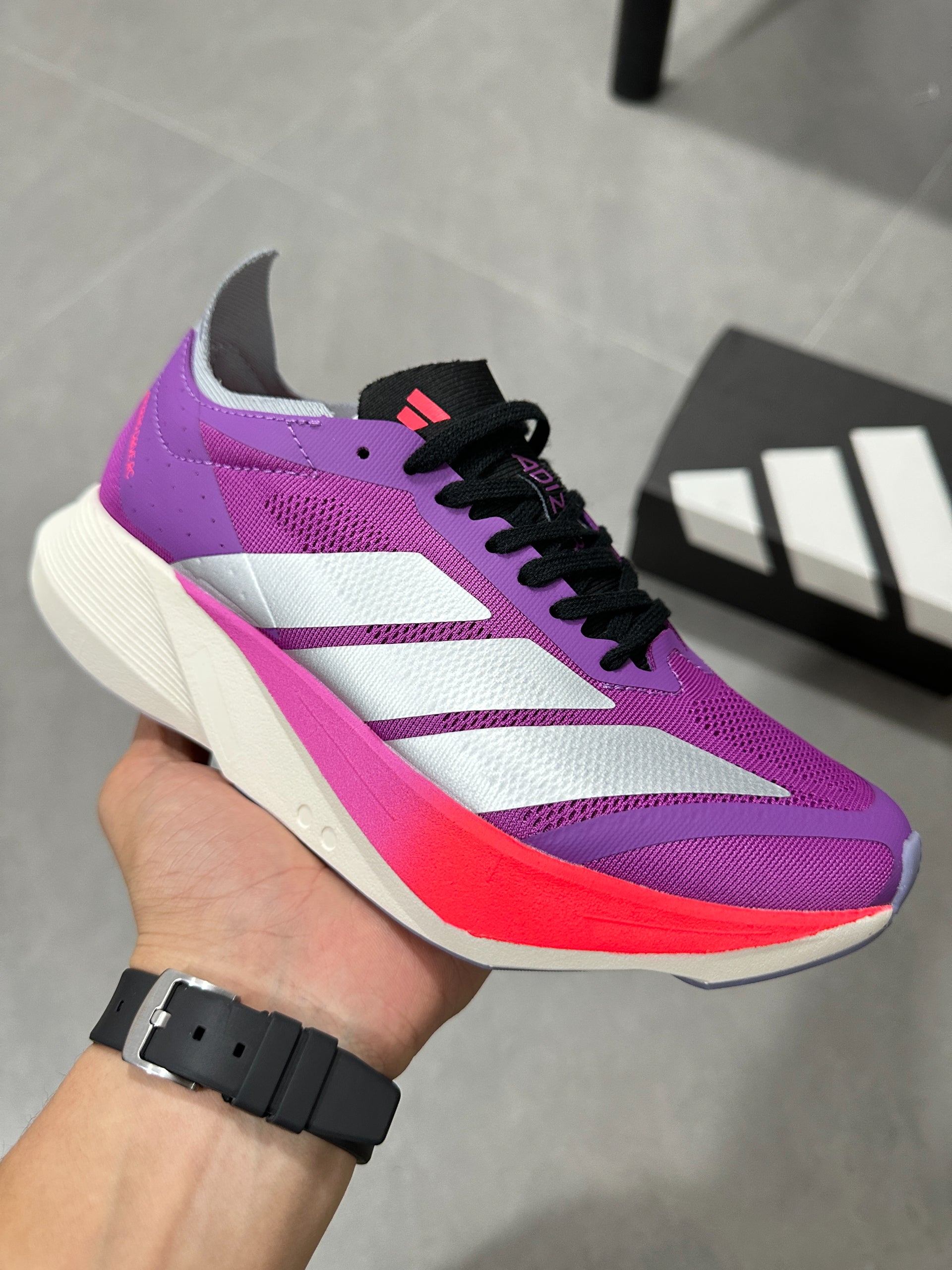 Adidas Duramo Speed (Purple / Silver / Pink-Red Gradient colorway)