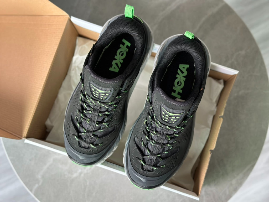 Hoka Tor Ultra Moss Grey | Fluorescent Green