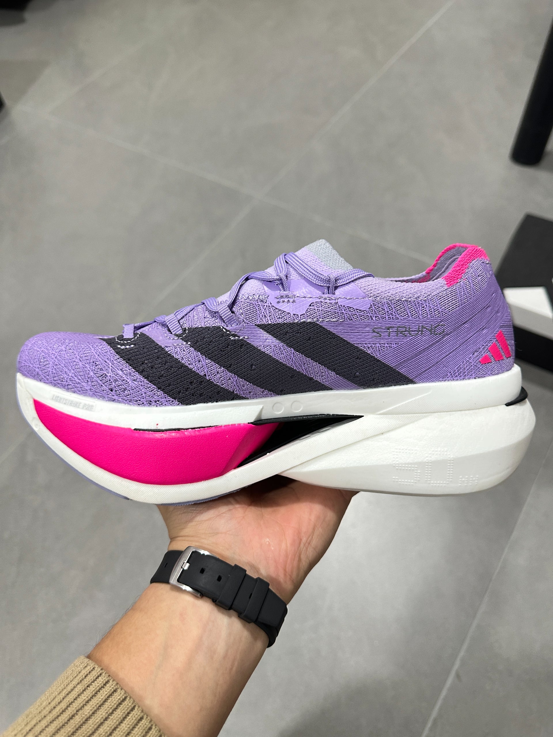 Adidas ADIZERO ADIOS PRO 4 (Purple / Black / Pink colorway)