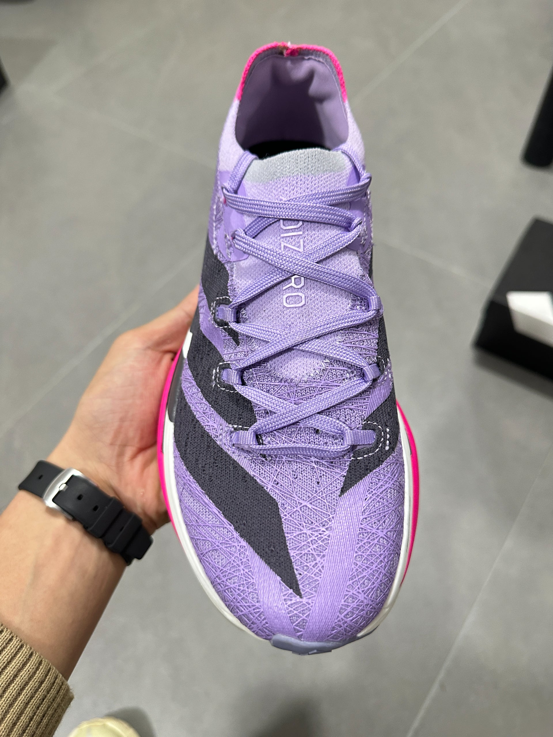 Adidas ADIZERO ADIOS PRO 4 (Purple / Black / Pink colorway)