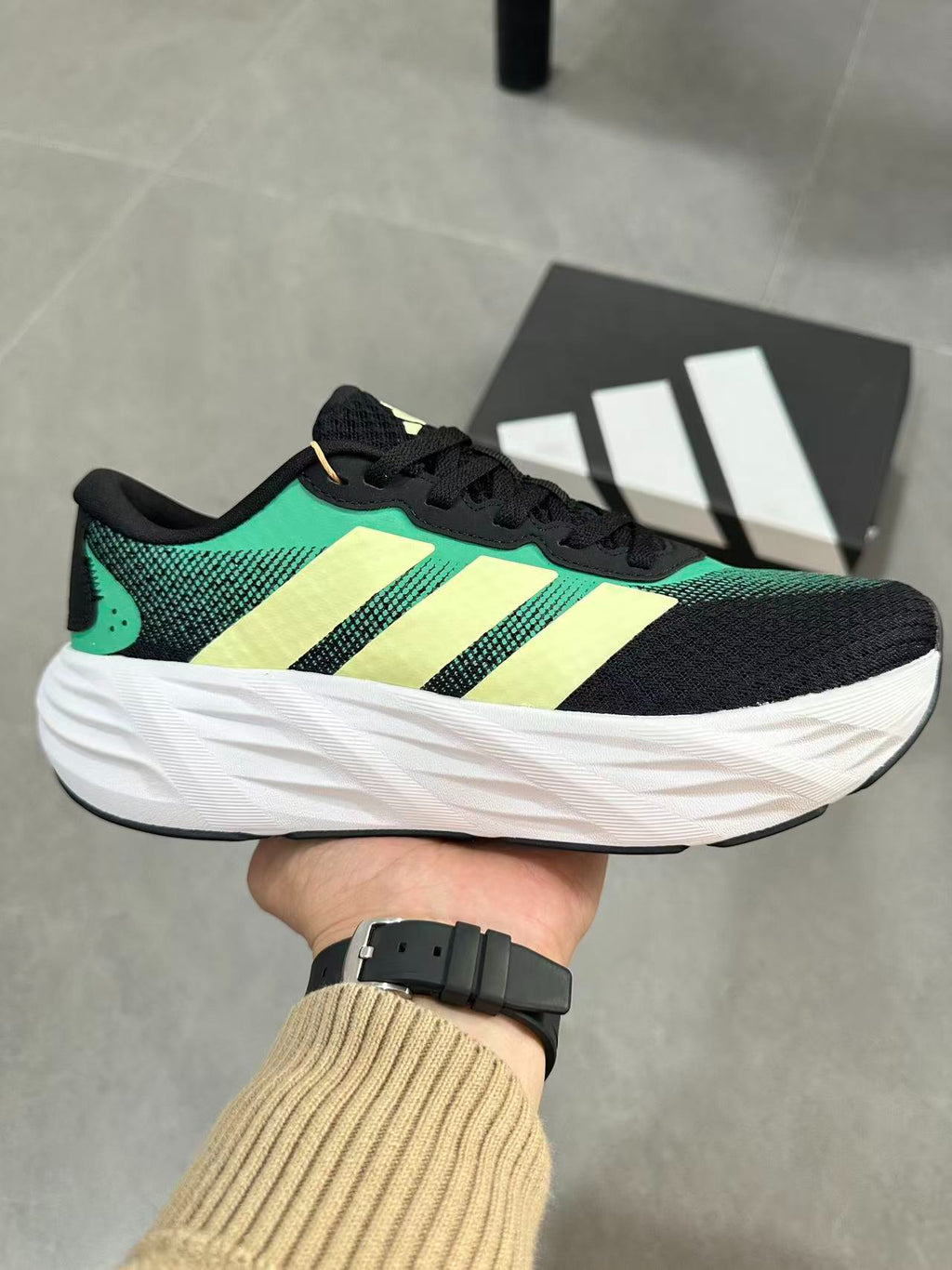 Adidas Galaxy 7 (Black / Green / Lime colorway)