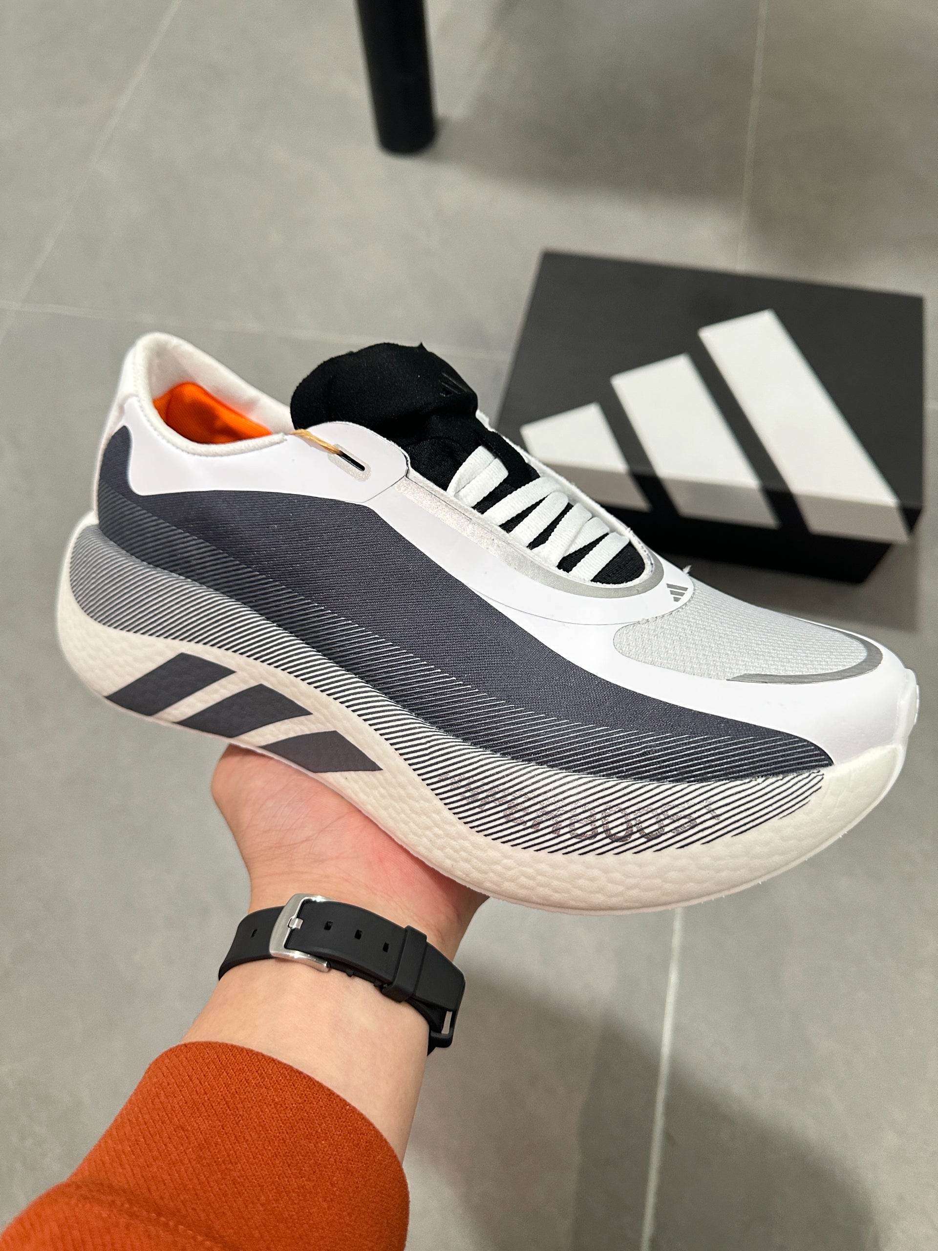 Adidas Hyperboost Edge (White / Grey / Black colorway)