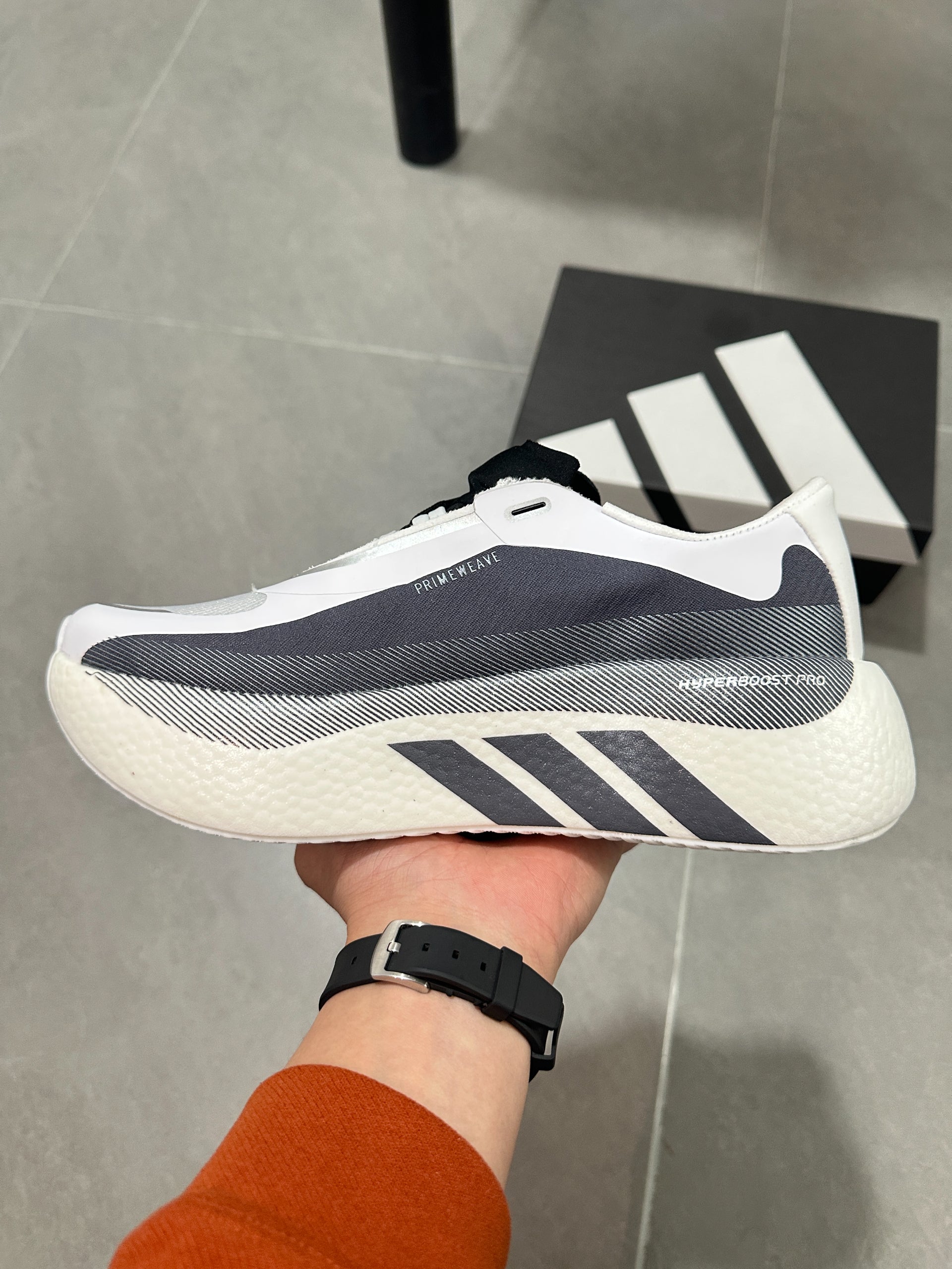 Adidas Hyperboost Edge (White / Grey / Black colorway)