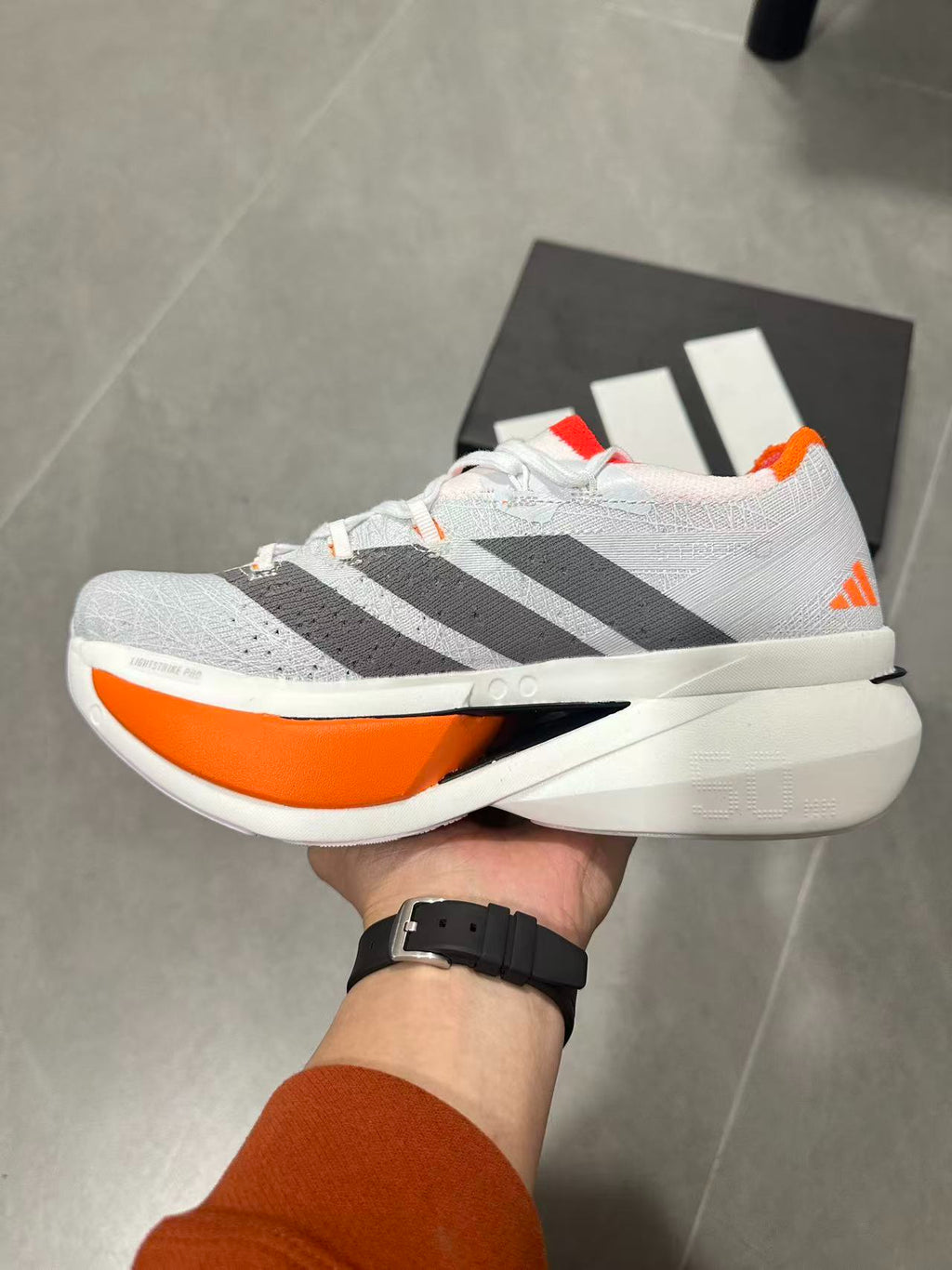 Adidas Adizero Prime X3 Strung Shoes Gray | Orange