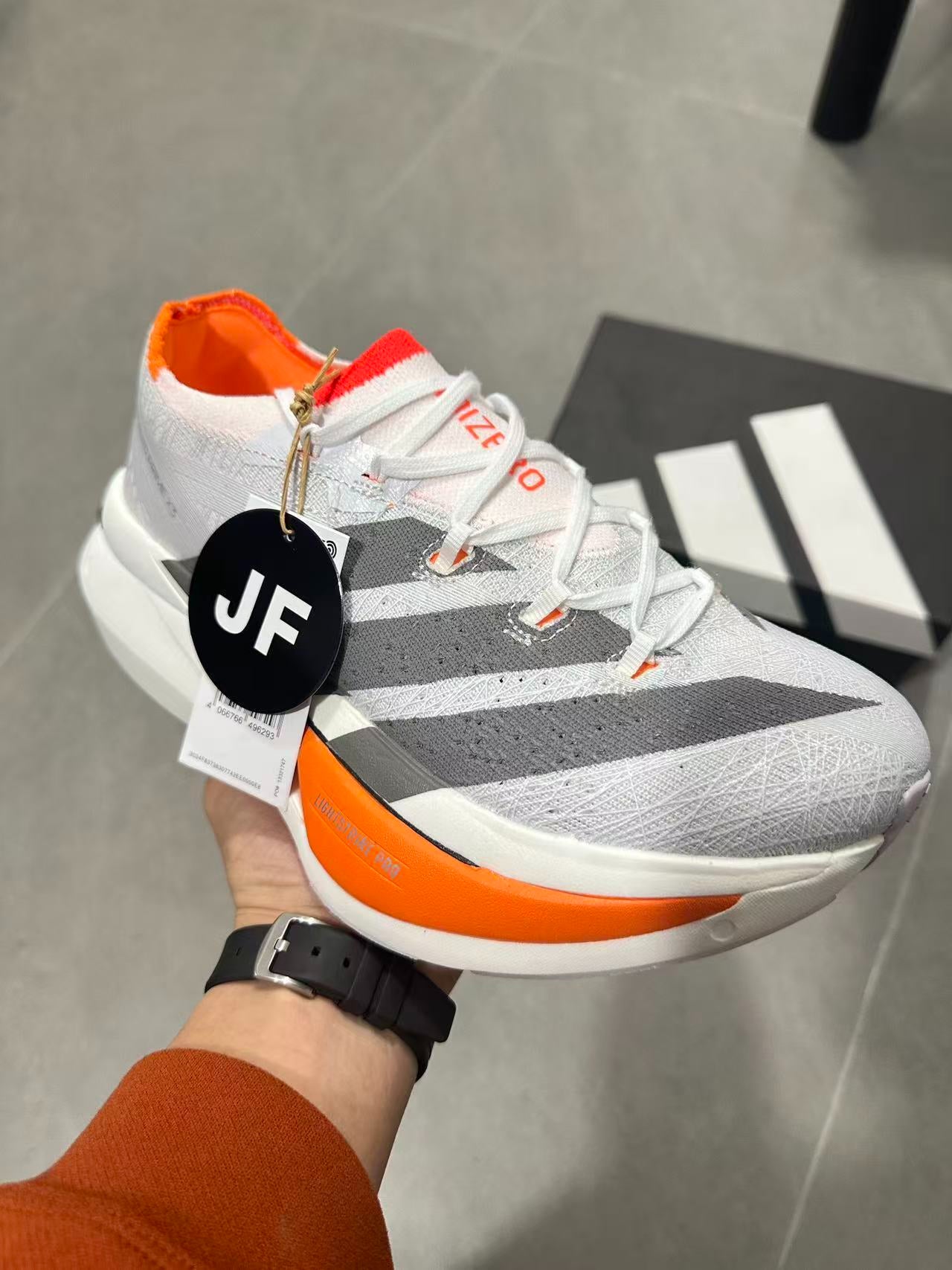 Adidas Adizero Prime X3 Strung Shoes Gray | Orange