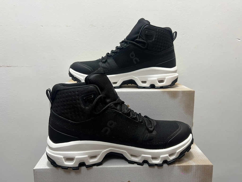 On Cloudrock Mid Waterproof Hiking Boots in Black