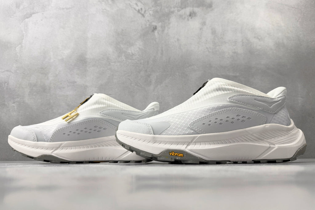 HOKA ONE ONE Project Transport "White / Cosmic Grey" Slip-On Sneakers