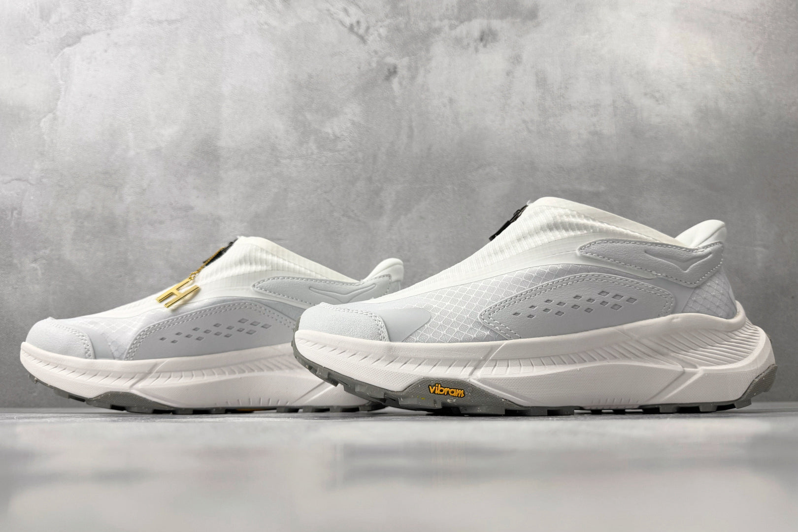 HOKA ONE ONE Project Transport "White / Cosmic Grey" Slip-On Sneakers