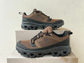 On Cloudrock Low Waterproof Hiking Shoes in Brown / Black with Speckled Midsole