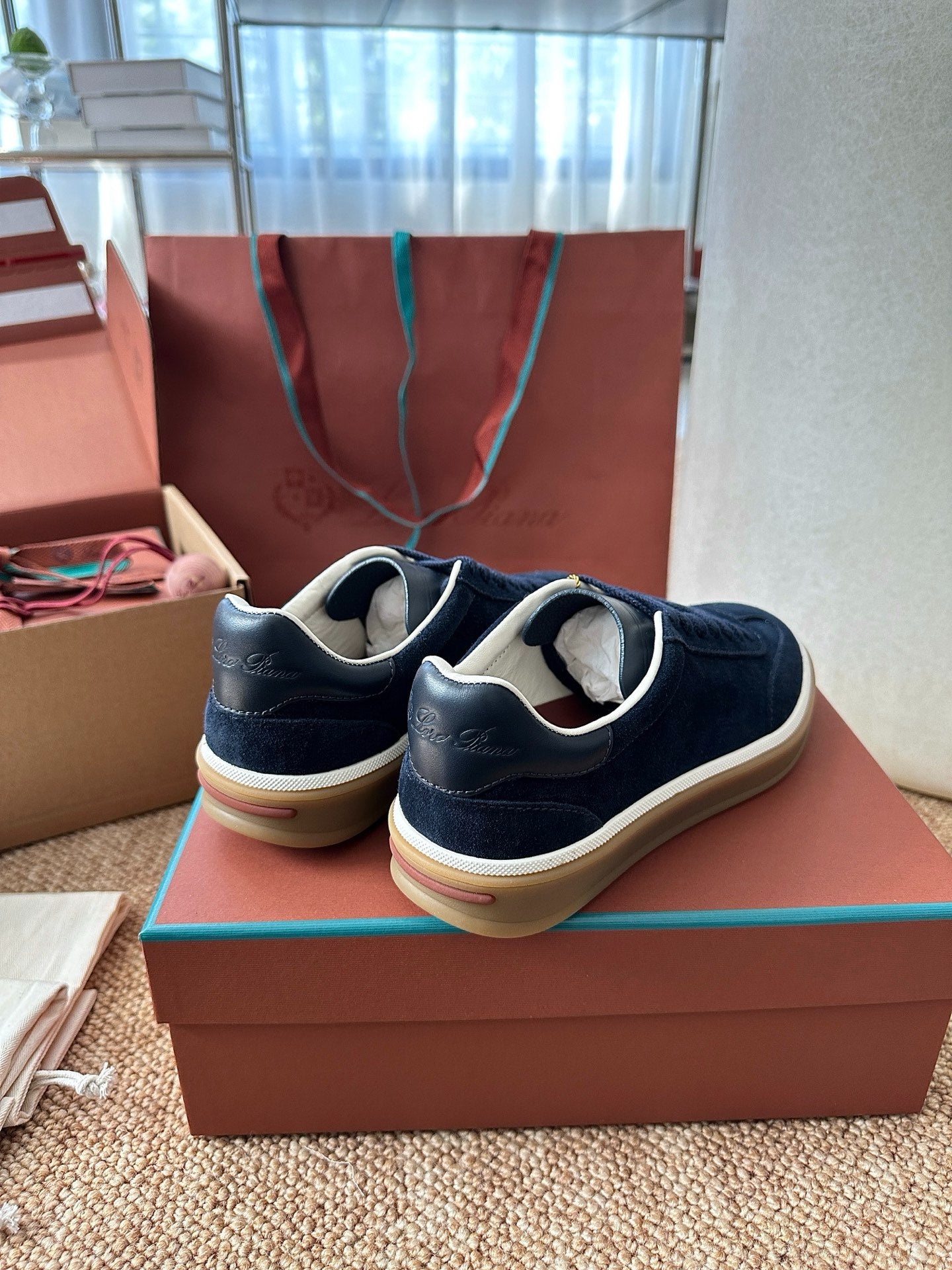 Loro Piana Suede Low-Top Sneakers - Navy Blue