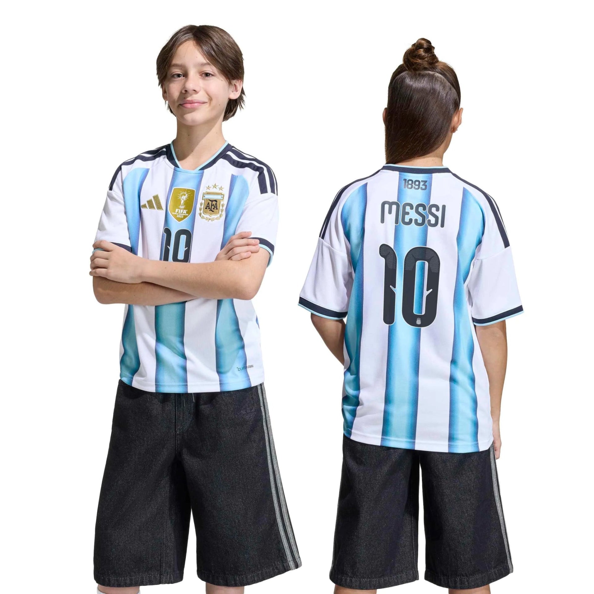 adidas 2026 Argentina Youth Stadium Home Messi #10 Soccer Jersey