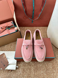Pink Suede Slip-On Loafers, Loro Piana Style