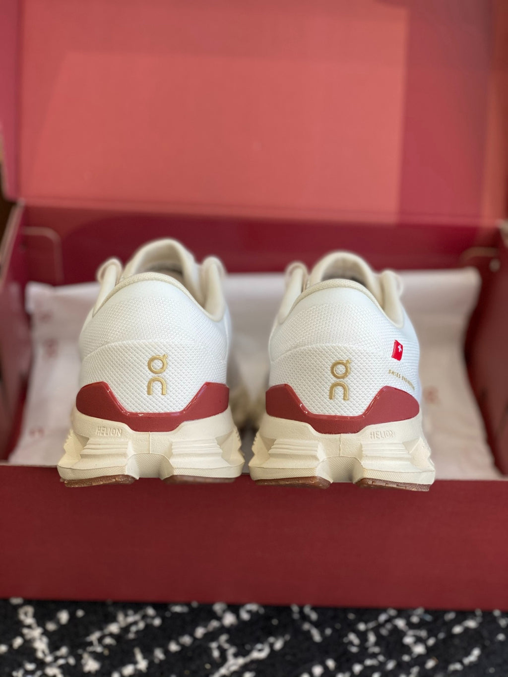 On Cloud X Off White Red Gold Mesh Casual Training Sneakers