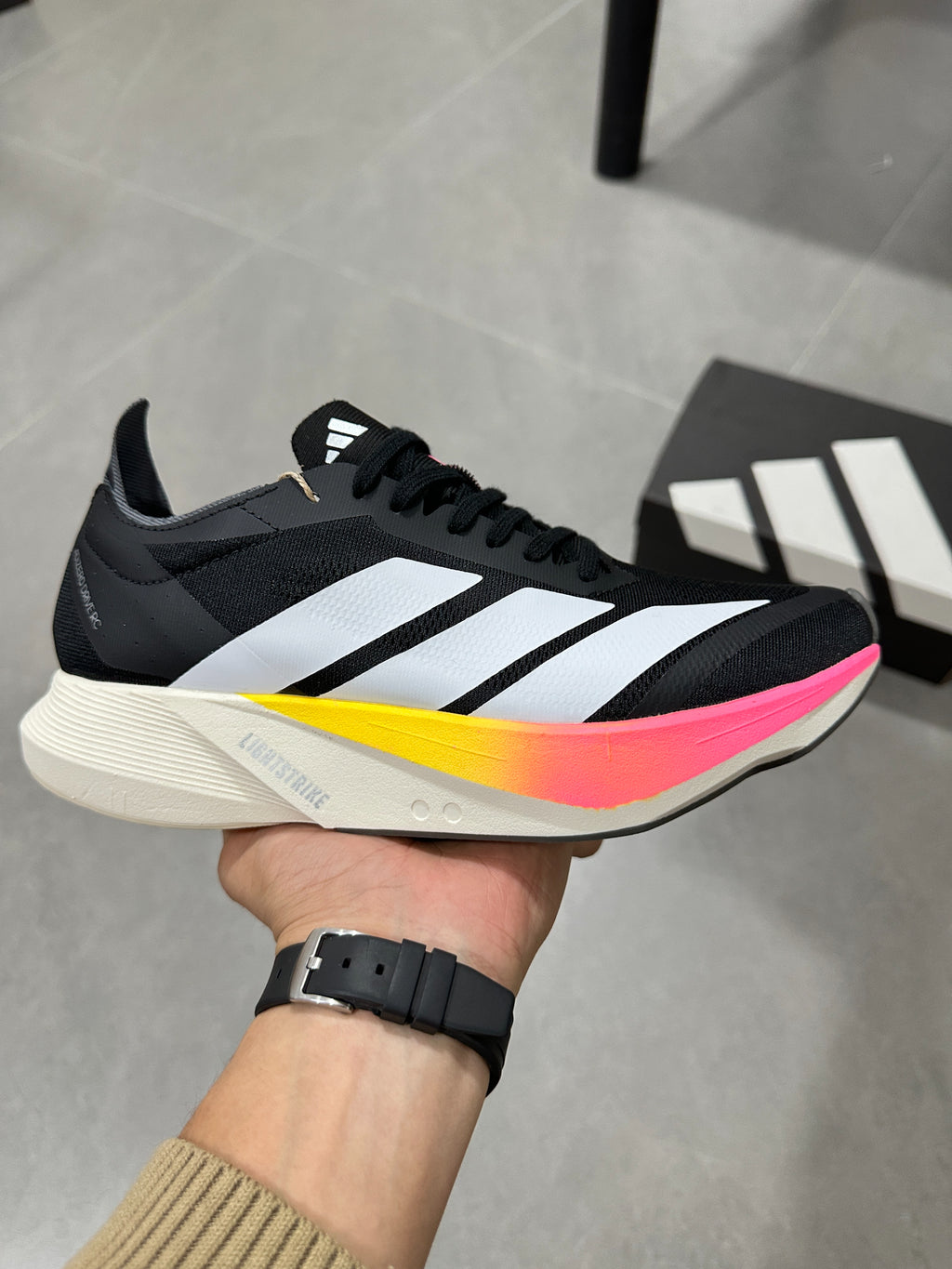 Adidas Adizero Drive RC Running Shoes Black | Pink & White