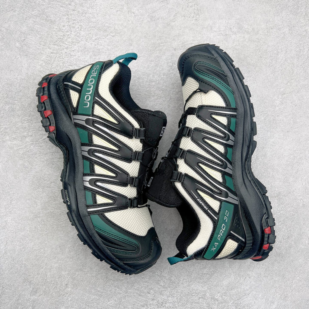 Salomon XA Pro 3D Black Green Cream Red Unisex Trail Running Sneakers