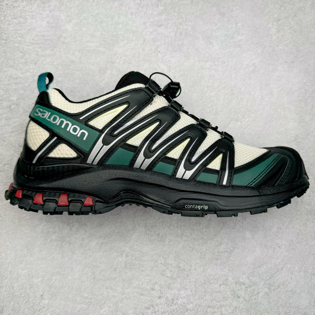 Salomon XA Pro 3D Black Green Cream Red Unisex Trail Running Sneakers