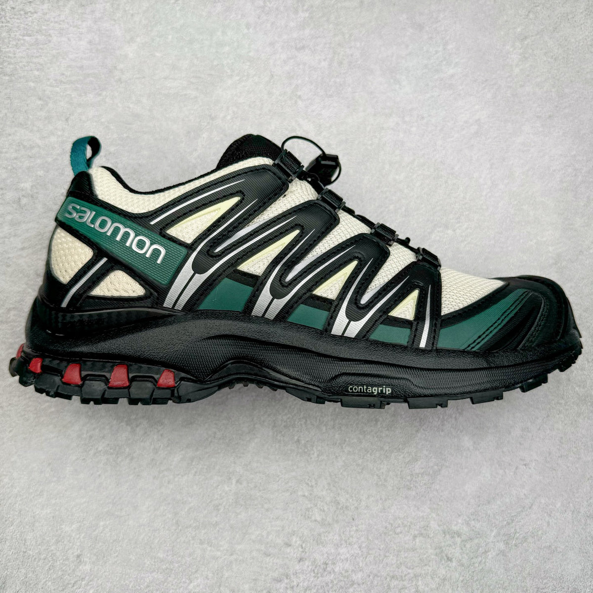 Salomon XA Pro 3D Black Green Cream Red Unisex Trail Running Sneakers