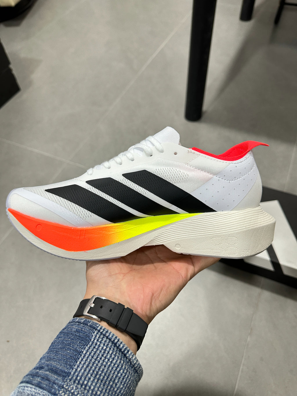 Adidas ADIZERO DRIVE RC Cloud White / Core Black / Solar Red colorway