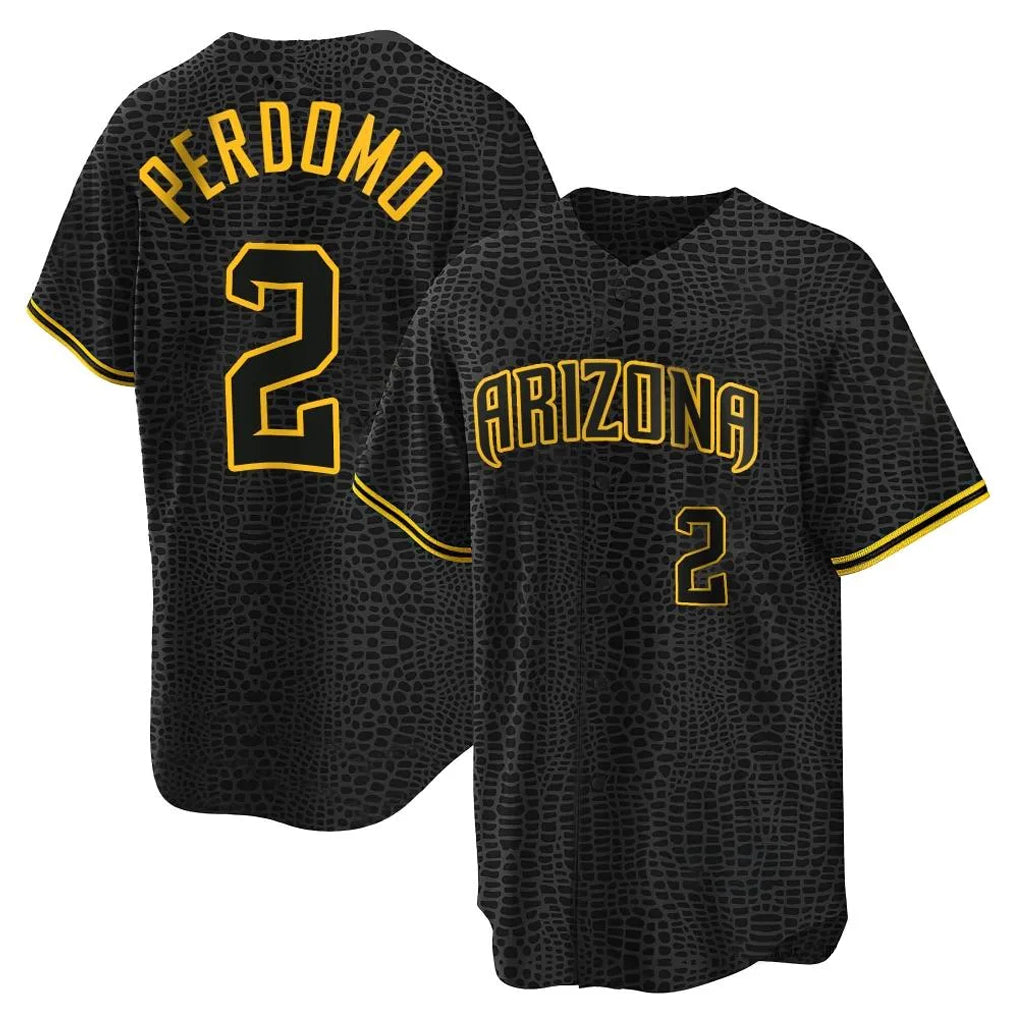 Arizona Diamondbacks #2 Geraldo Perdomo Player Black Snake Skin City Home Game Stitched Baseball Jersey