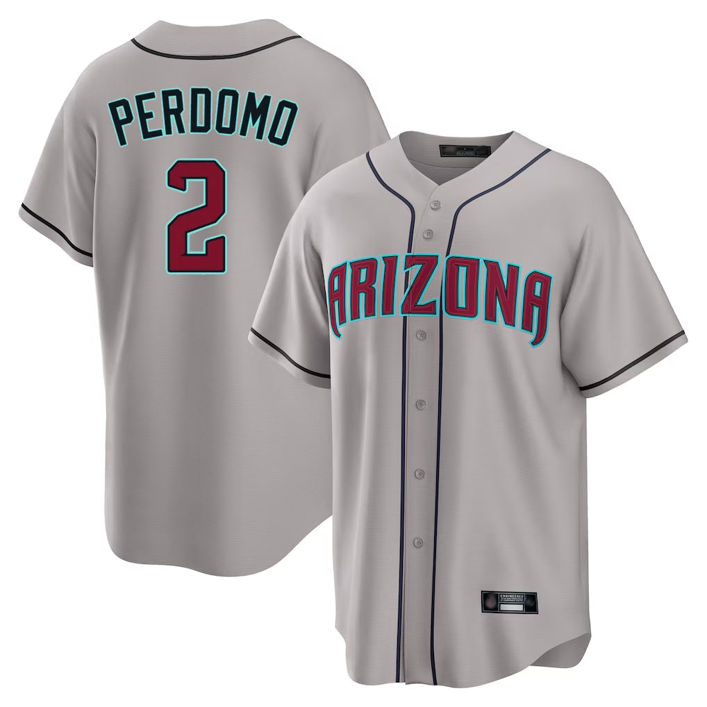 Arizona Diamondbacks #2 Geraldo Perdomo Player Gray Road Home Game Stitched Baseball Jersey