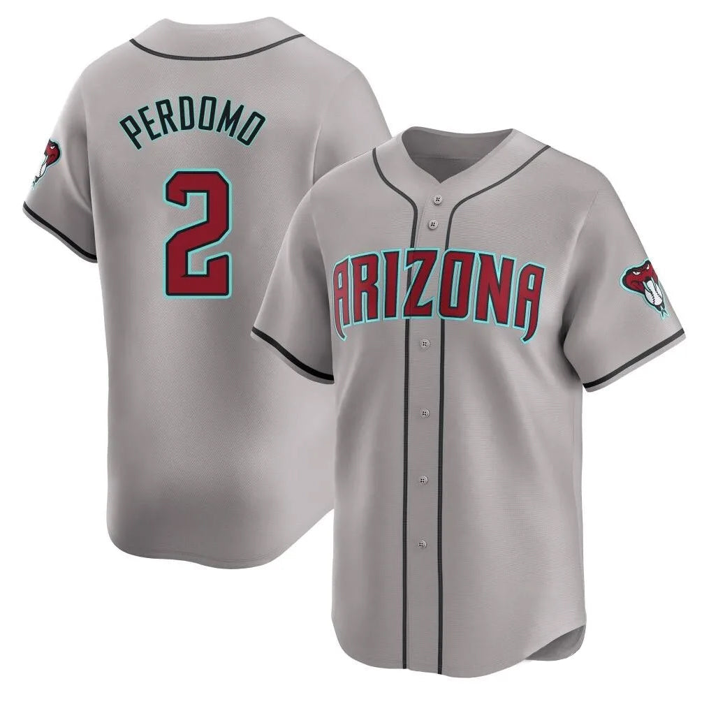 Arizona Diamondbacks #2 Geraldo Perdomo Player Gray Road Limited Home Game Stitched Baseball Jersey