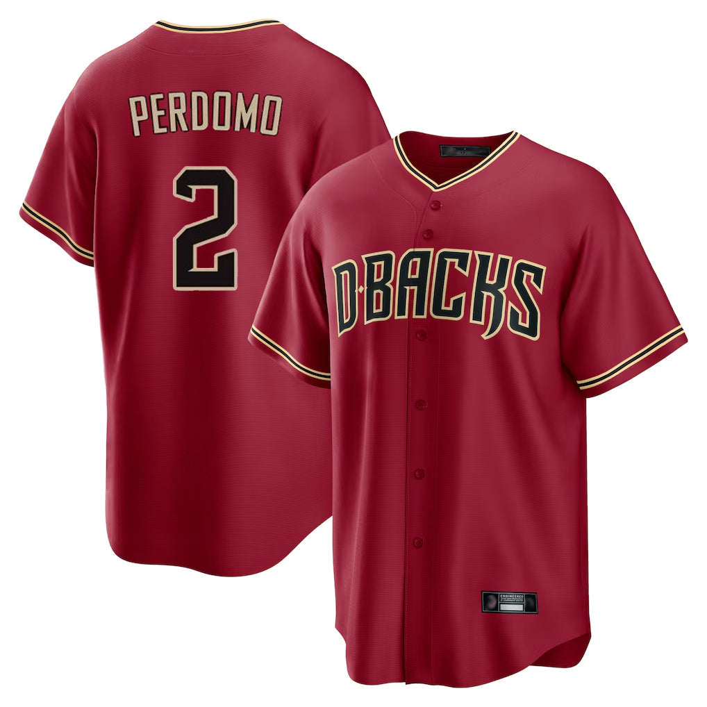 Arizona Diamondbacks #2 Geraldo Perdomo Player Red Home Game Stitched Baseball Jersey