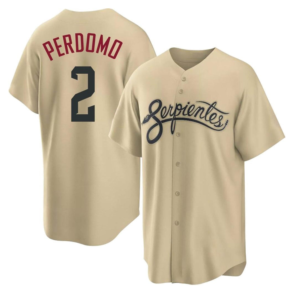 Arizona Diamondbacks #2 Geraldo Perdomo Player Tan City Connect Home Game Stitched Baseball Jersey