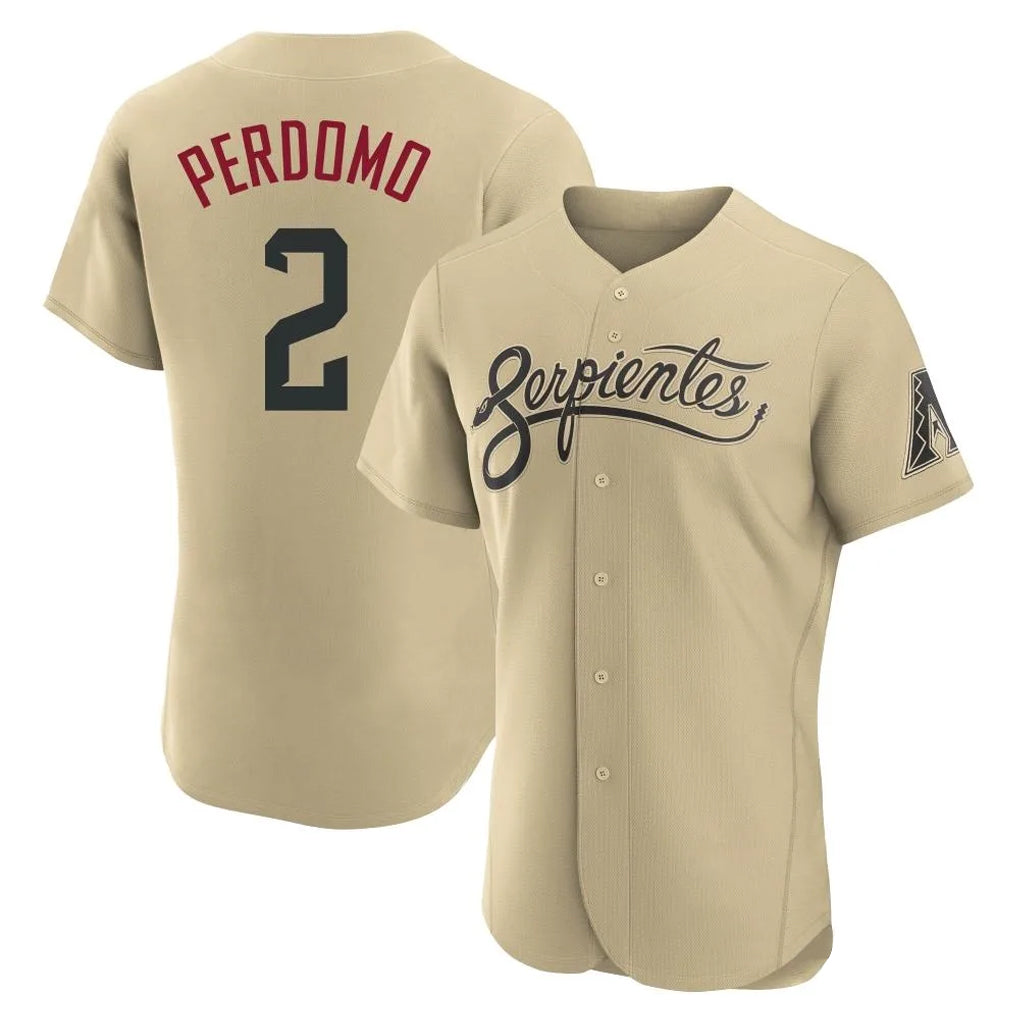 Arizona Diamondbacks #2 Geraldo Perdomo Player Tan City Connect Limited Elite Home Game Stitched Baseball Jersey